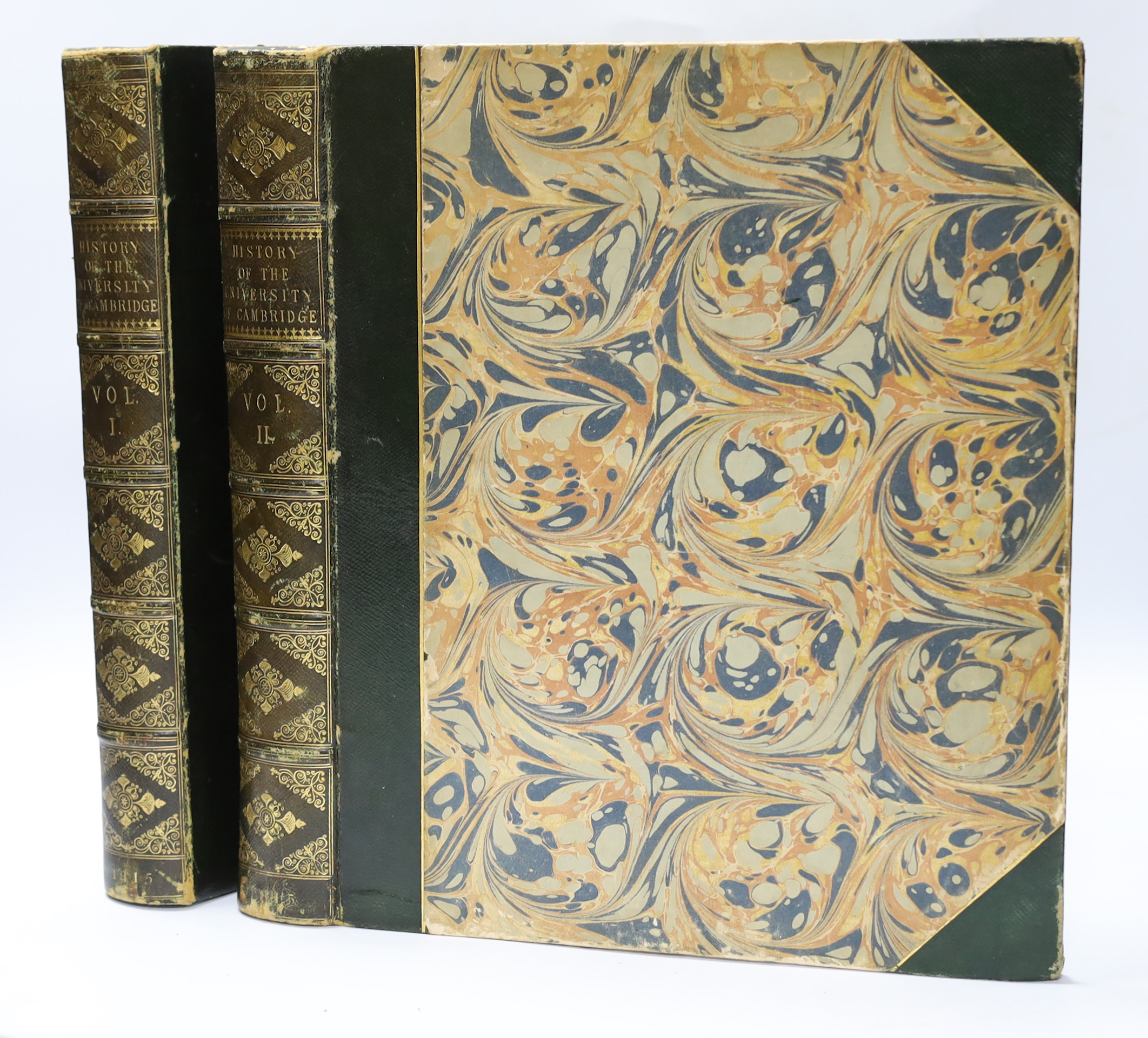 Ackermann (Rudolph, Publisher) - A History of the University of Cambridge, It’s Colleges, Halls, and Public Buildings, 2 vols, 1st edition, folio, half brown morocco gilt, with marbled boards, half-titles, list of subscr
